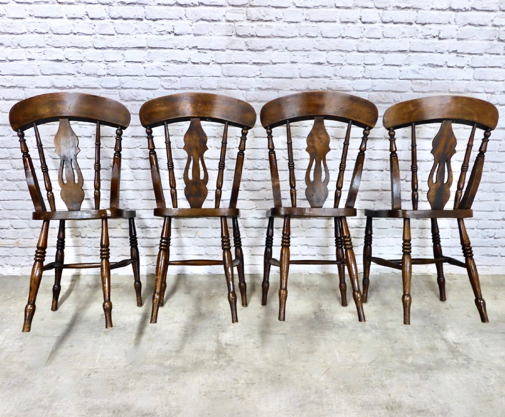 Set 4 Windsor Kitchen Dining Chairs View VI