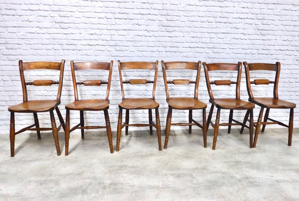 Set x6 Windsor Farmhouse Kitchen Chairs View III