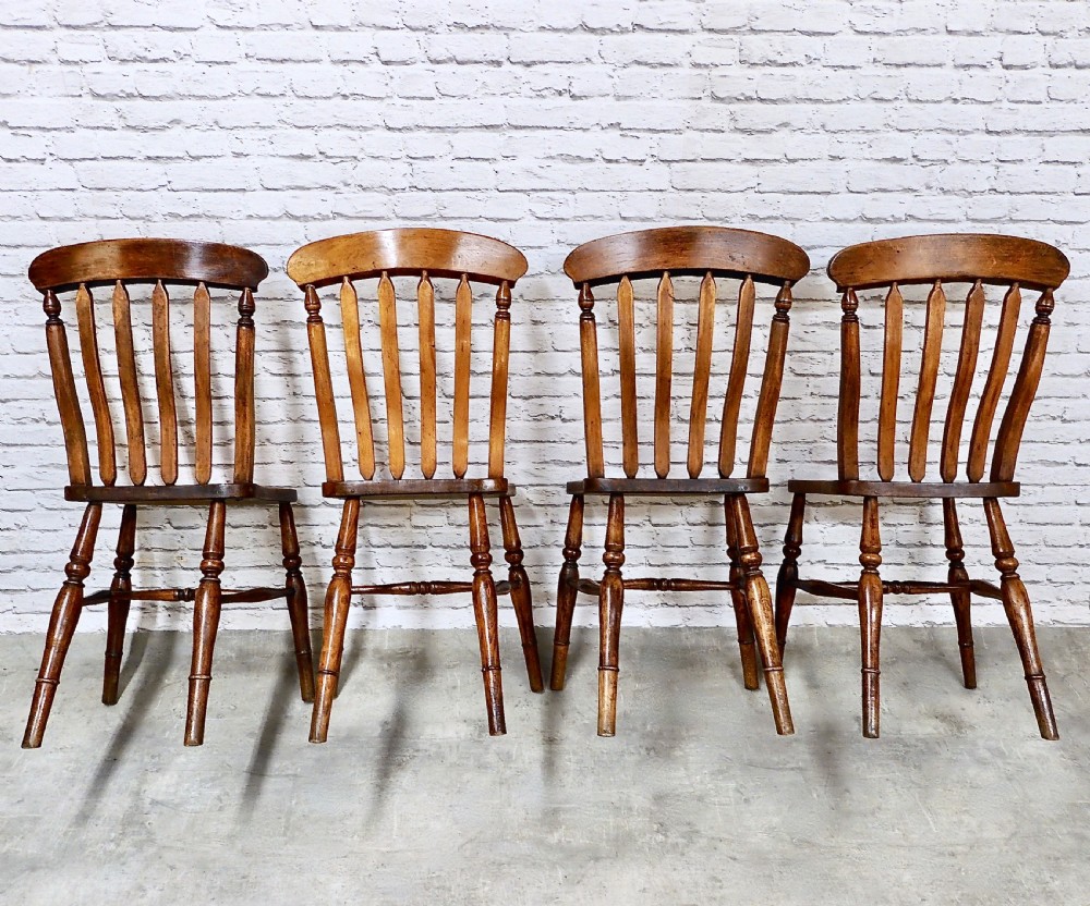 Set 4 Windsor Farmhouse Kitchen Dining Chairs View V
