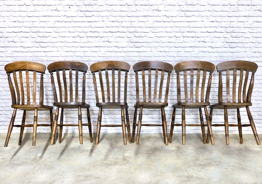 Set 6 Windsor Farmhouse Kitchen Chairs View V