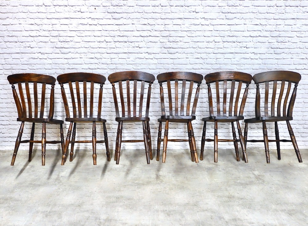 6x Windsor Farmhouse Kitchen Dining Chairs View V