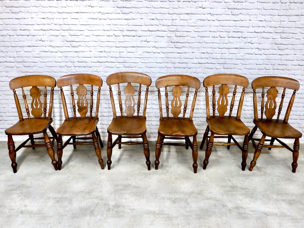 Set 6 Country Farmhouse Kitchen Dining Chairs View II