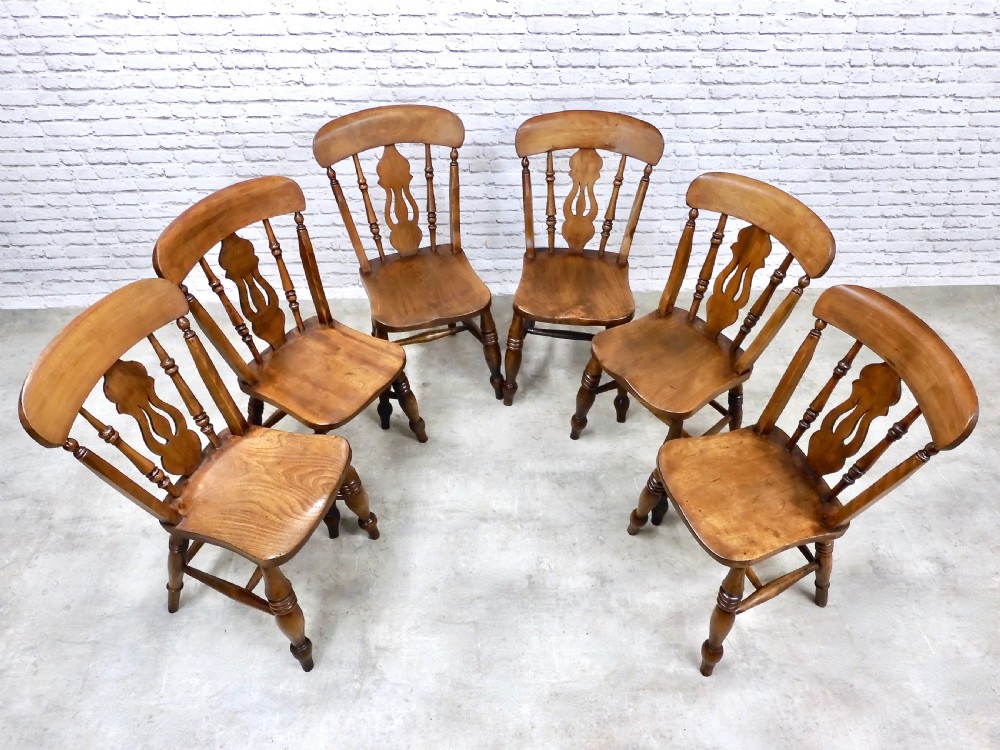 Set 6 Country Farmhouse Kitchen Dining Chairs View III