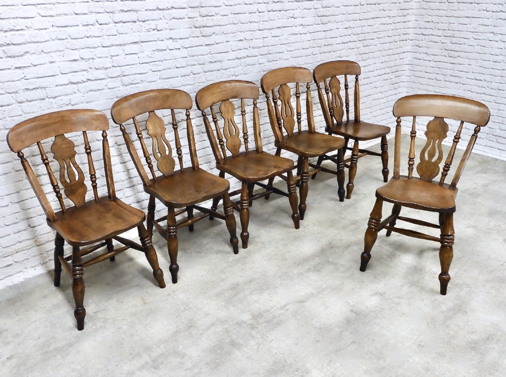 Set 6 Country Farmhouse Kitchen Dining Chairs View IV