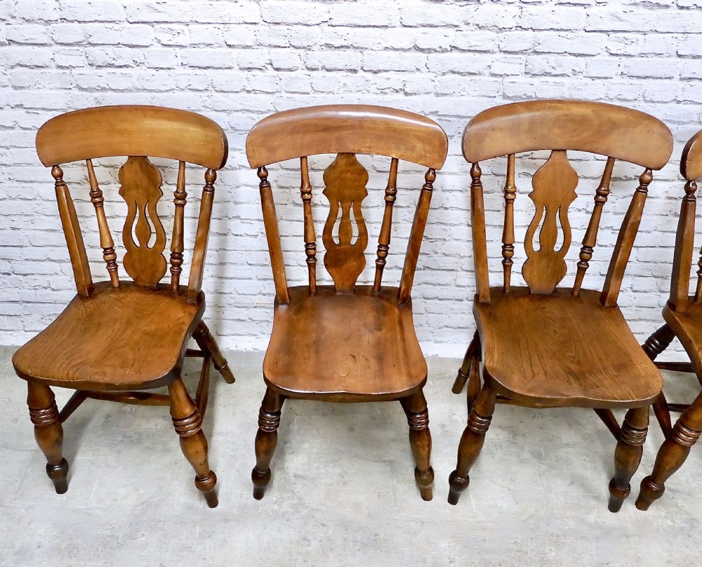 Set 6 Country Farmhouse Kitchen Dining Chairs View V