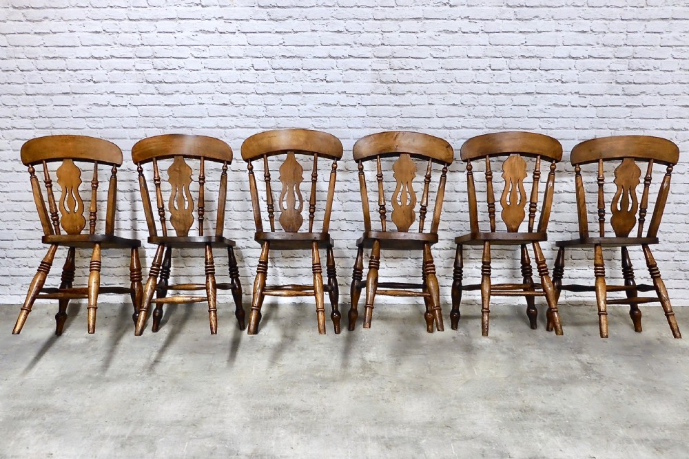 Set 6 Country Farmhouse Kitchen Dining Chairs View VII