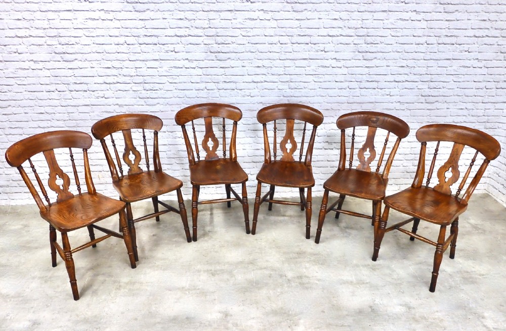 Set 6 Windsor Farmhouse Kitchen Dining Chairs