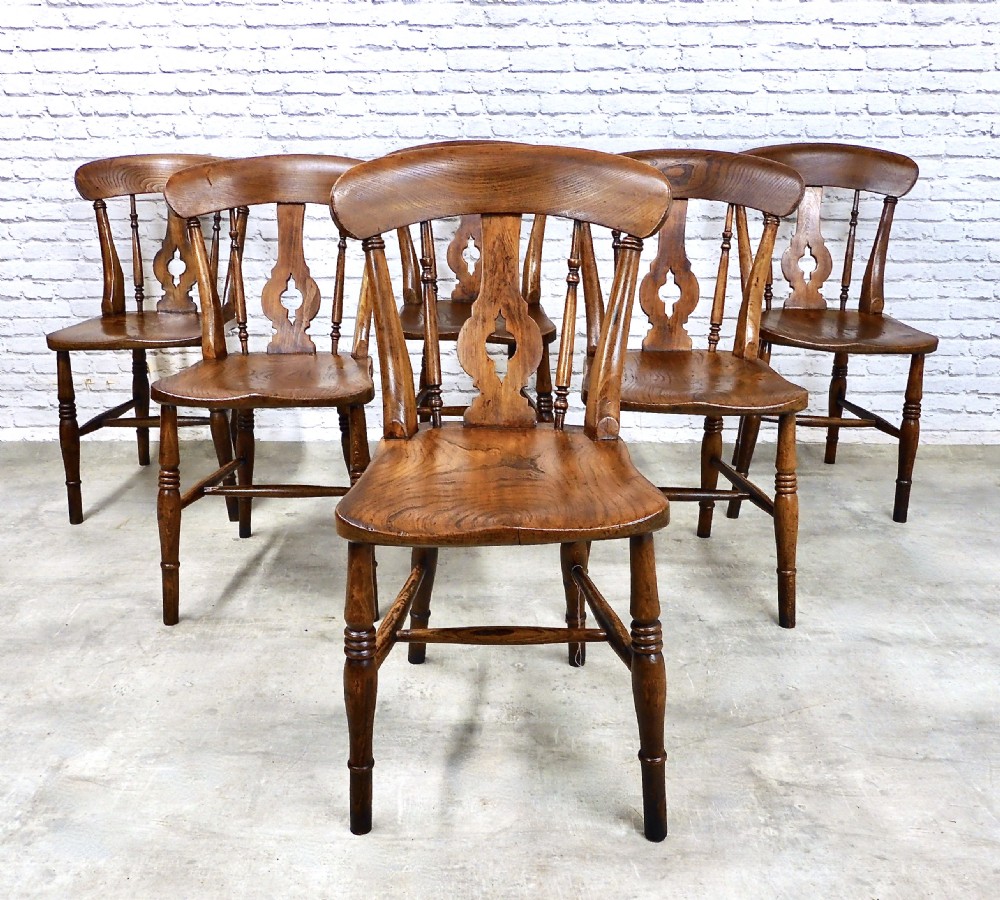 Set 6 Windsor Farmhouse Kitchen Dining Chairs View II