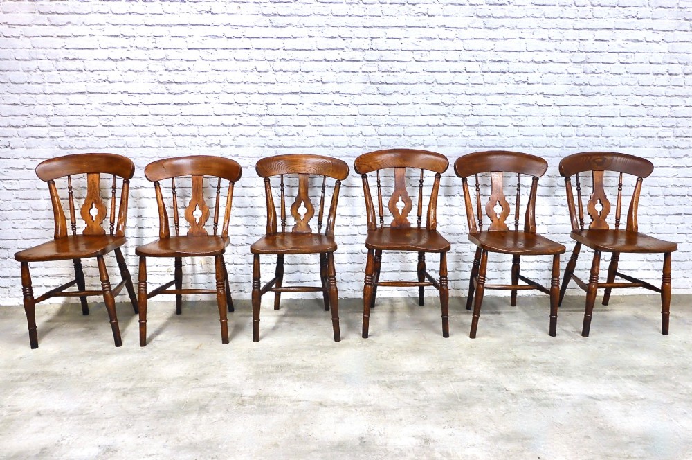 Set 6 Windsor Farmhouse Kitchen Dining Chairs View III
