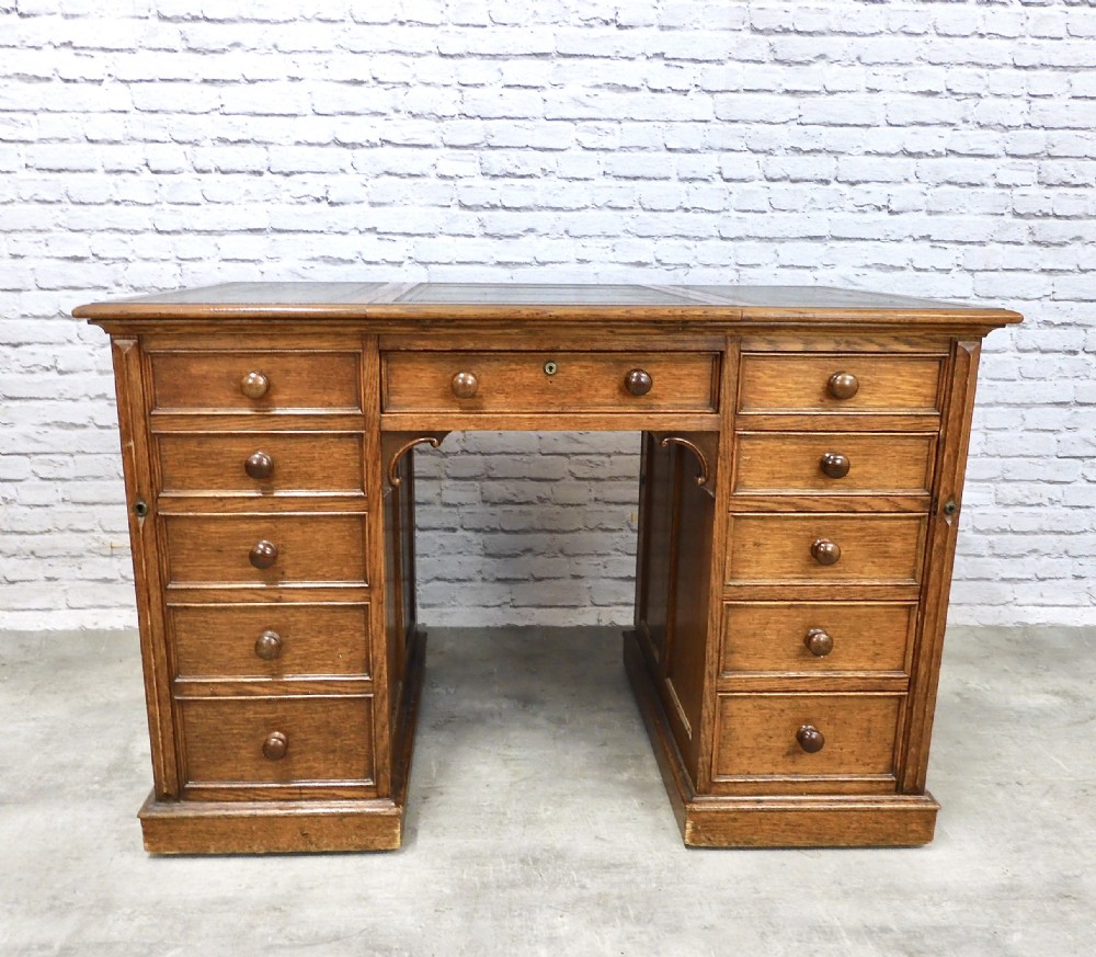 Oak Pedestal Desk View II