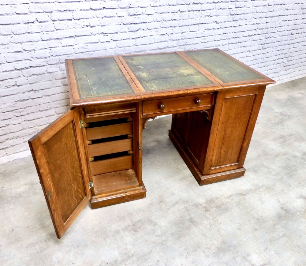 Oak Pedestal Desk View V
