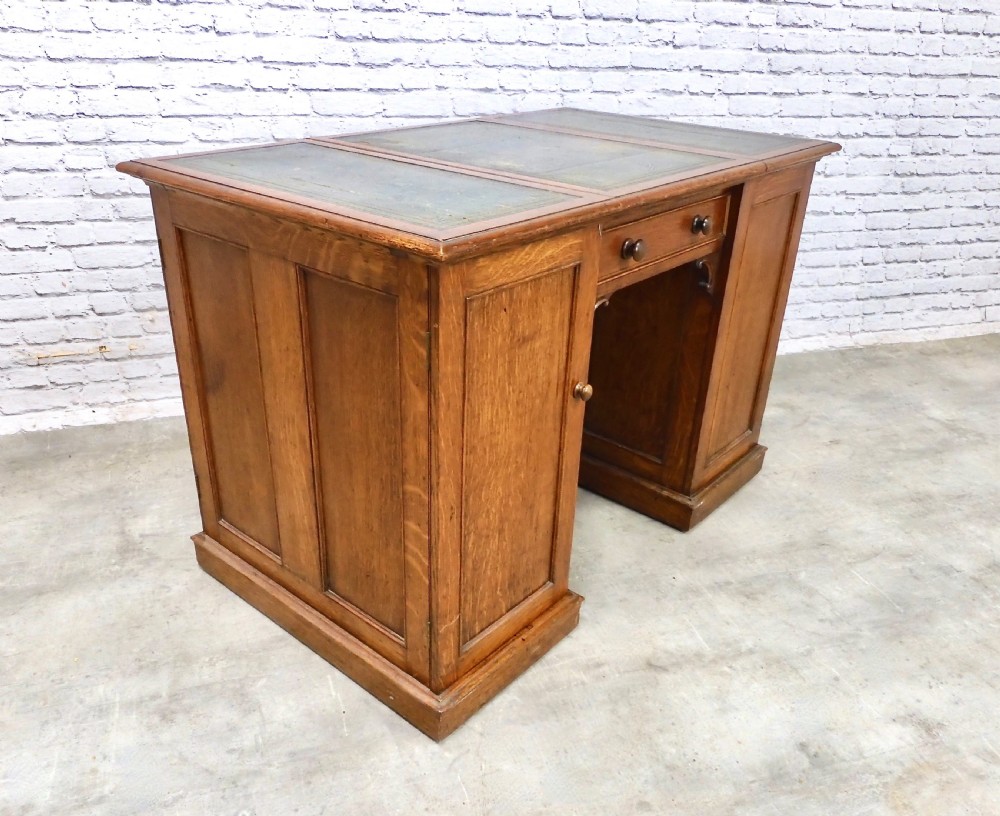 Oak Pedestal Desk View VI