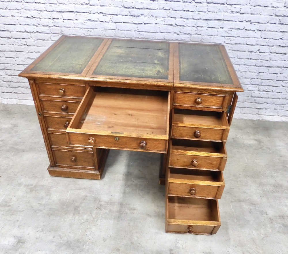 Oak Pedestal Desk View VIII