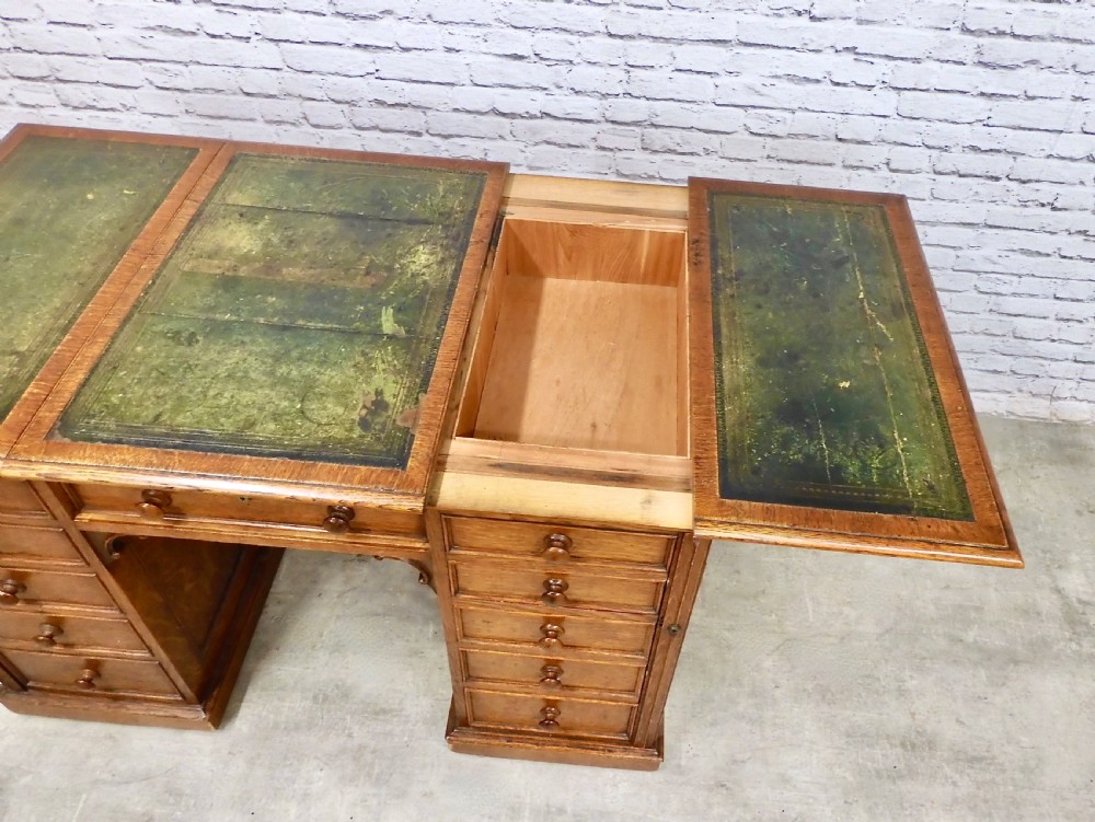Oak Pedestal Desk View IX