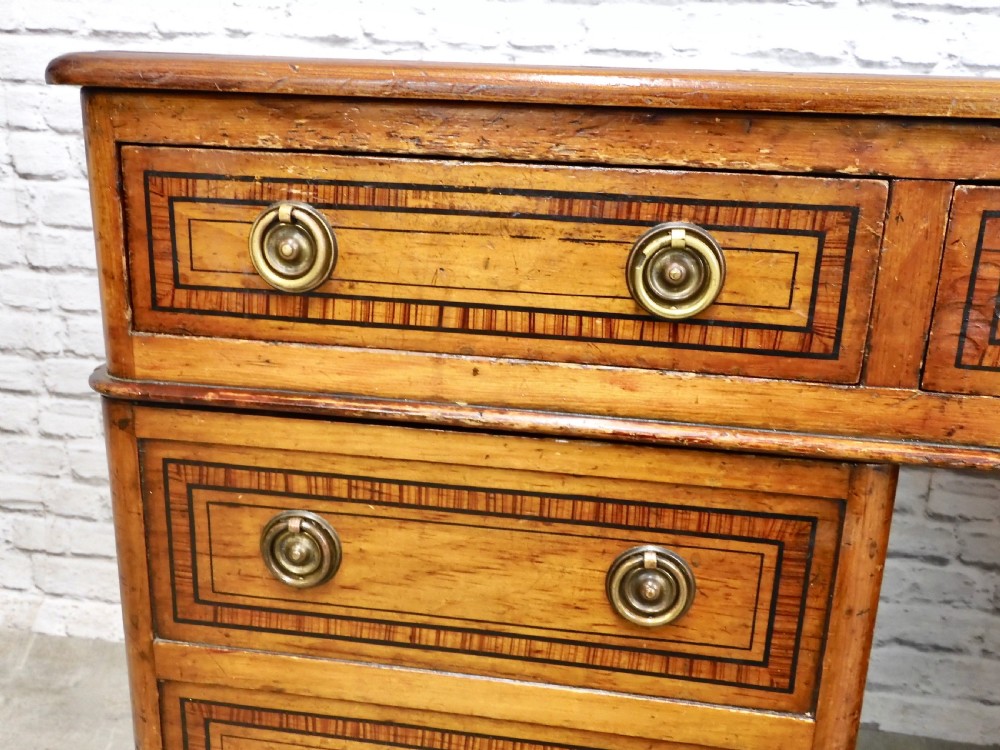 Pine Pedestal Desk in Original Paint View VI