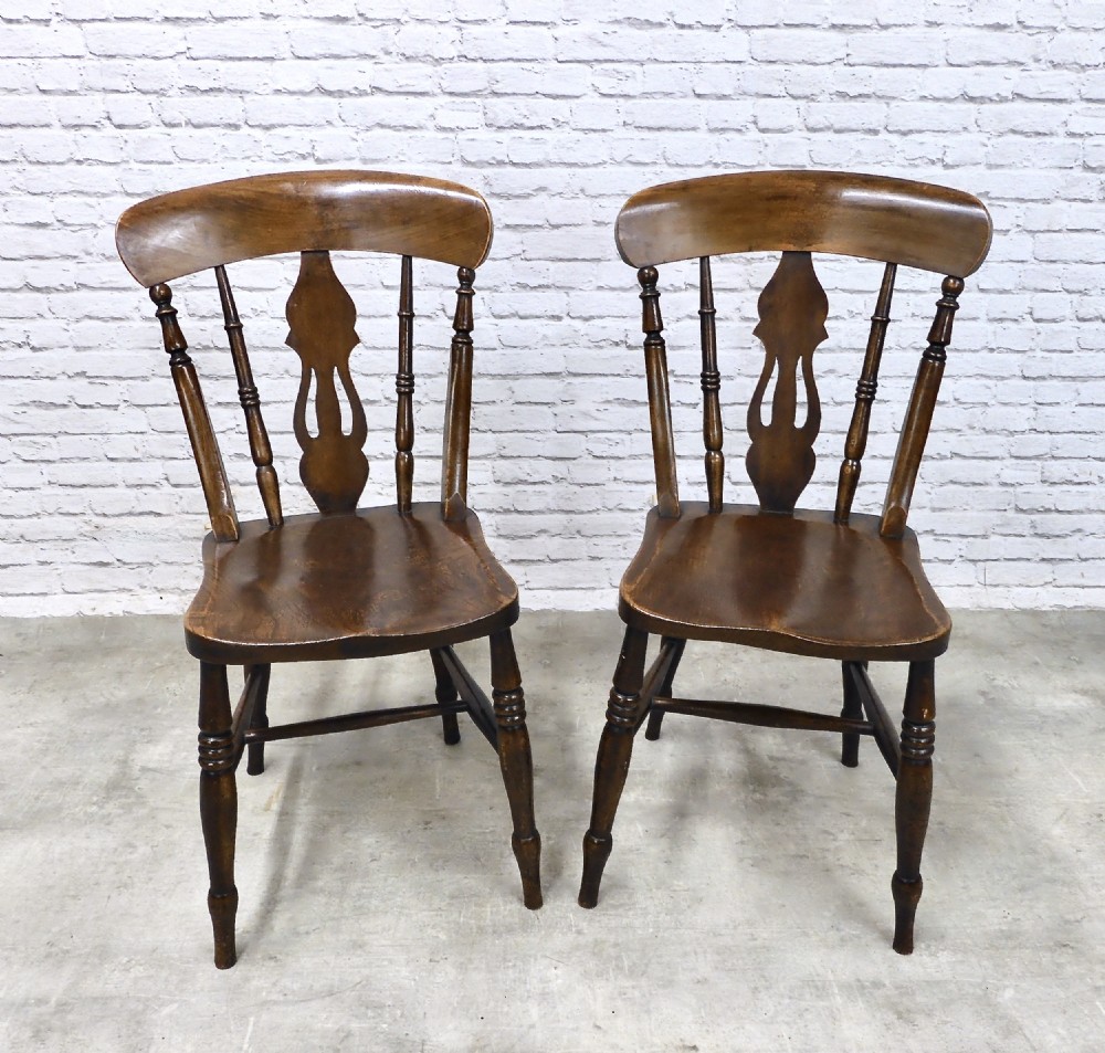 A Pair of Windsor Lyreback Windsor Kitchen Chairs