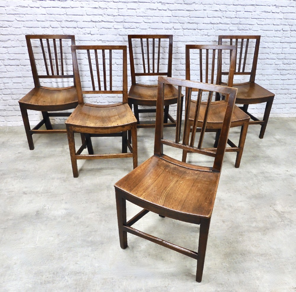 Antique Country Kitchen Dining Chairs x6