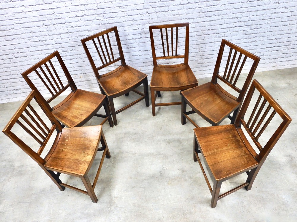 Antique Country Kitchen Dining Chairs x6 View V