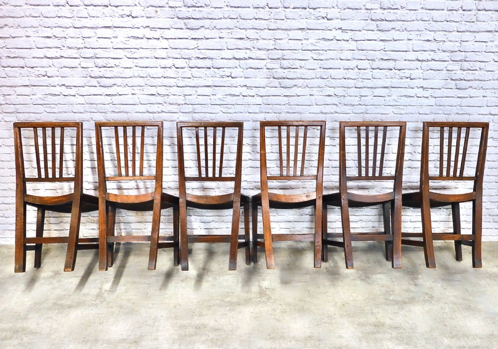 Antique Country Kitchen Dining Chairs x6 View VI