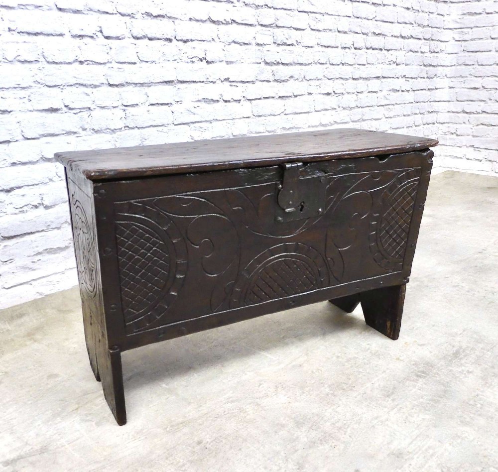 Small C17th Elm Coffer