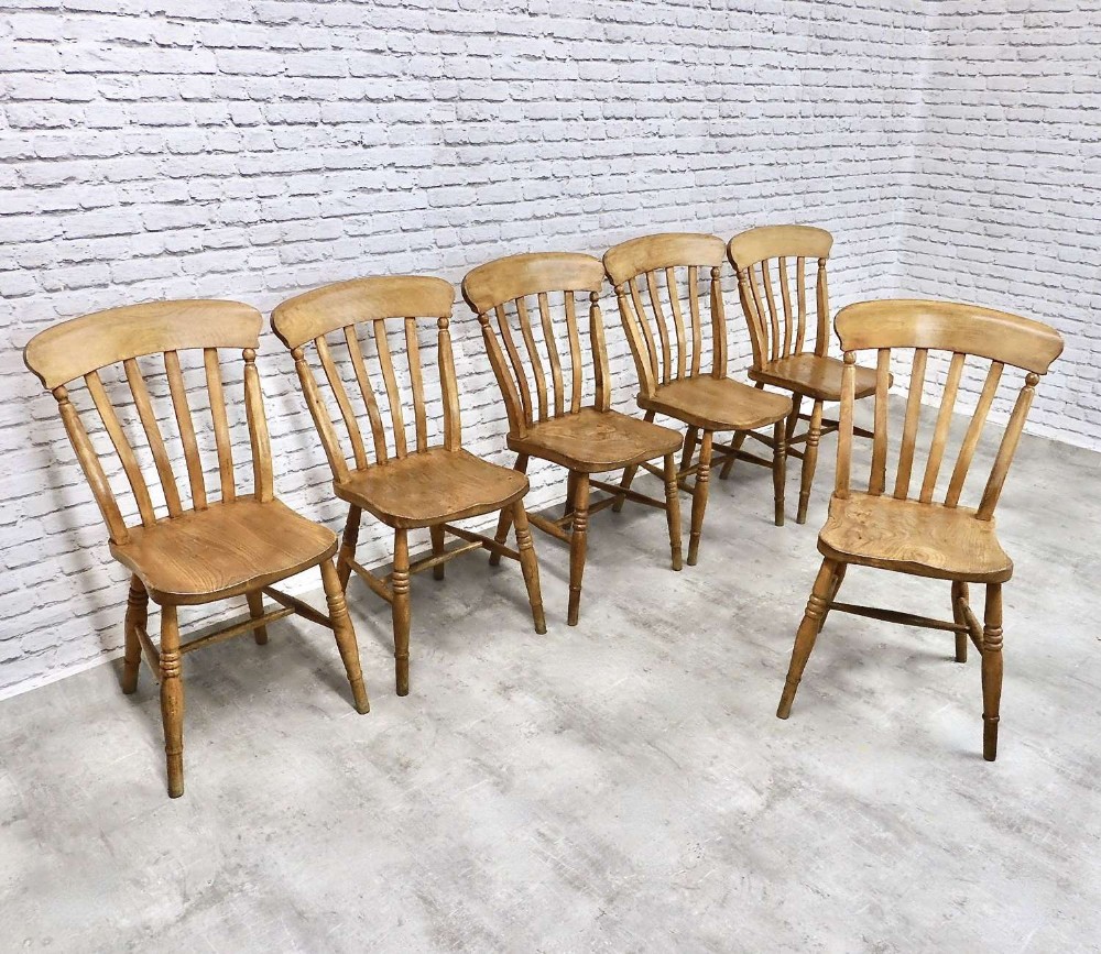 Set 6 Farmhouse Windsor Lathback Kitchen DiningChairs