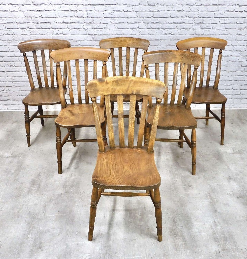 Set 6 Farmhouse Windsor Kitchen Chairs