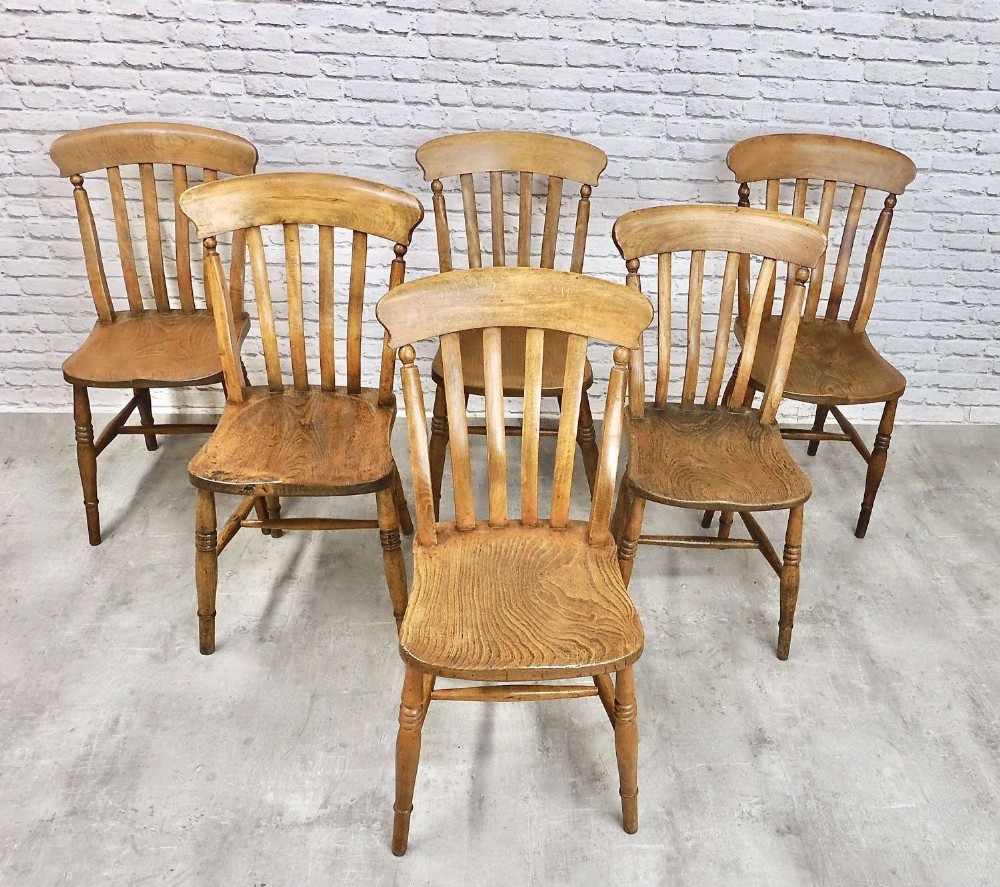 Set 6 Farmhouse Windsor Kitchen Chairs