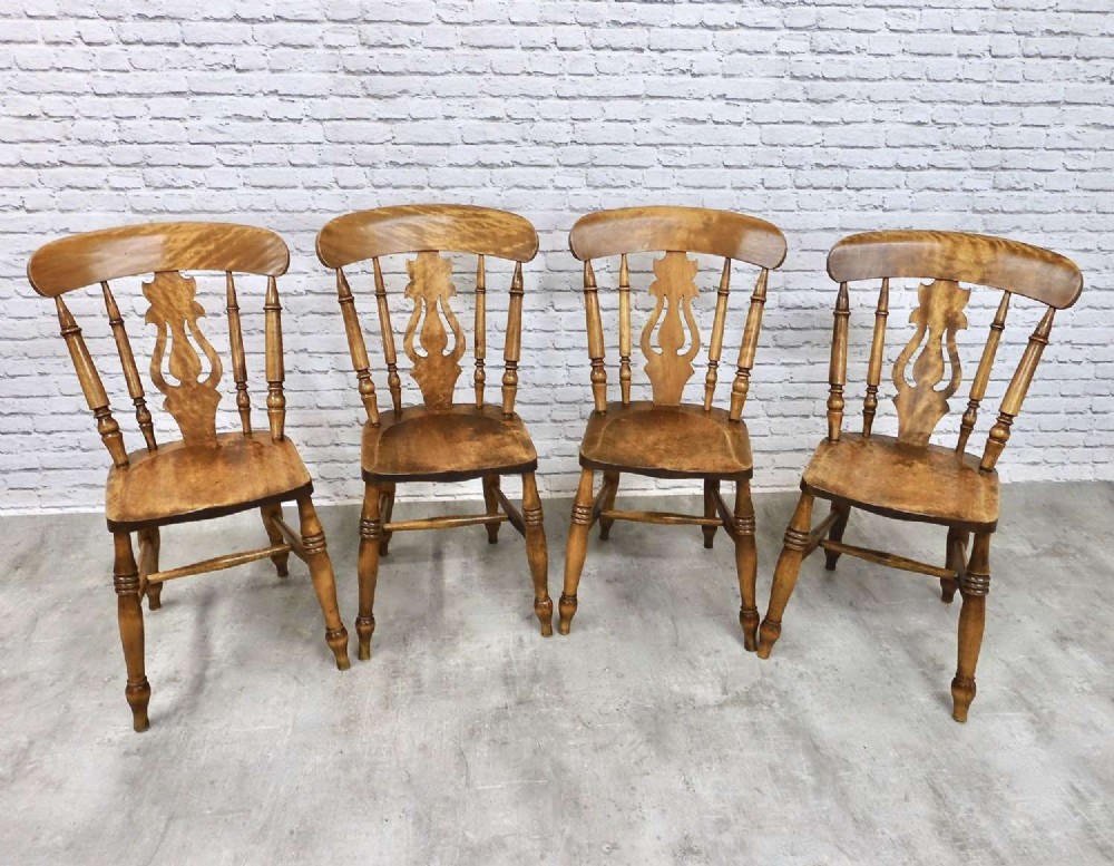 Set 4 Windsor Farmhouse Kitchen Dining Chairs