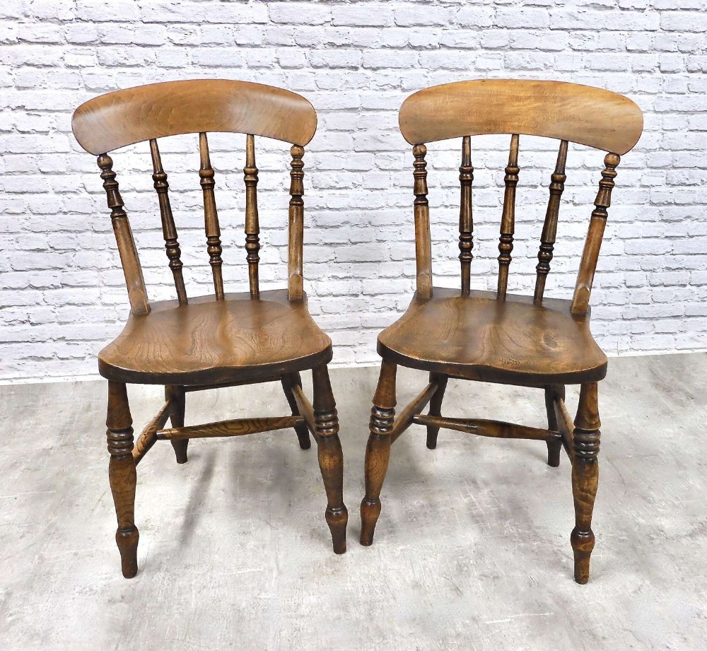 Pr Windsor Country Kitchen Dining Chairs (2)