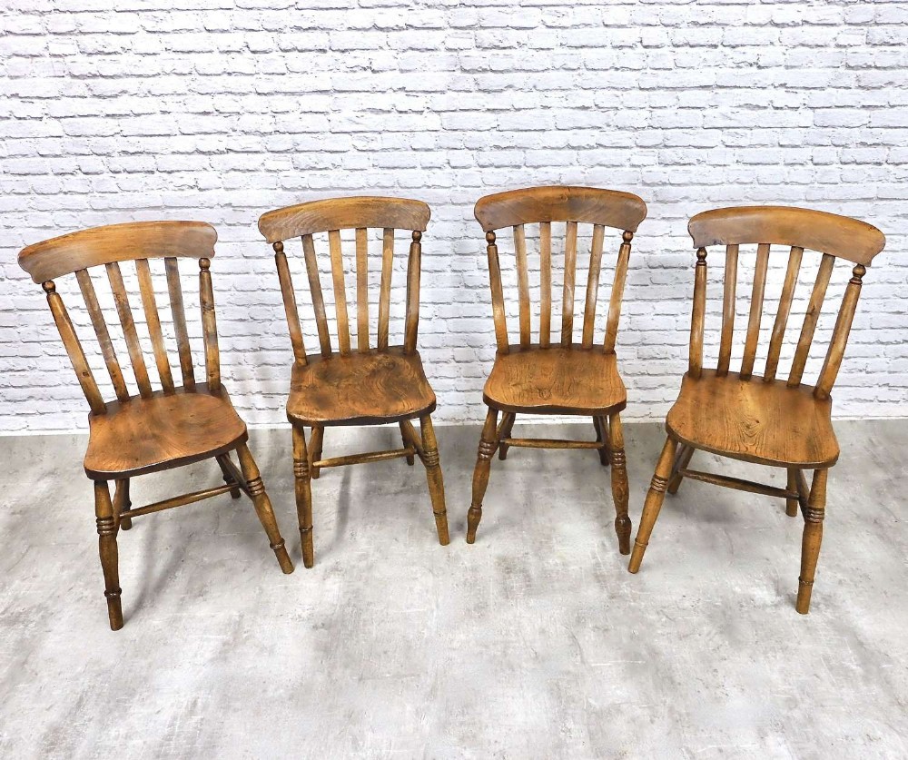 4x Farmhouse Windsor Kitchen Dining Chairs