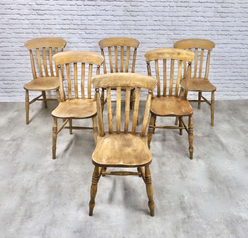 6x Windsor Farmhouse Kitchen Dining Chairs