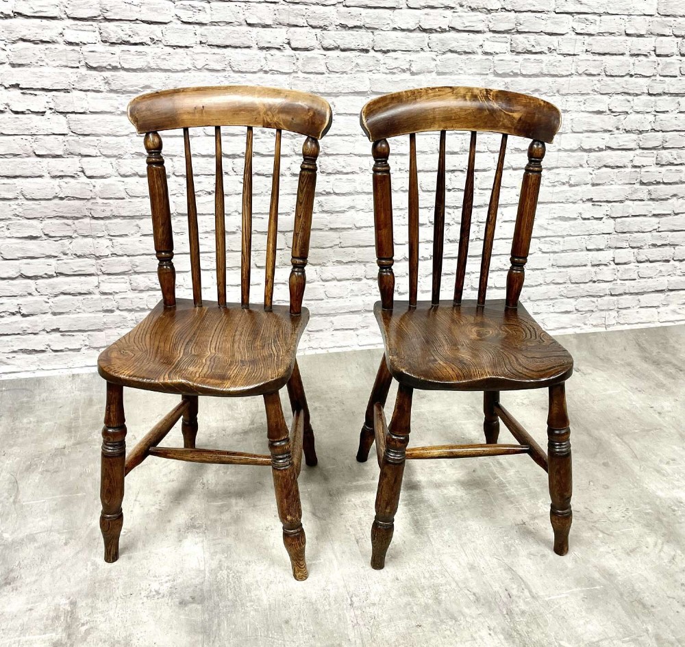 Pair Antique Windsor Kitchen Chairs
