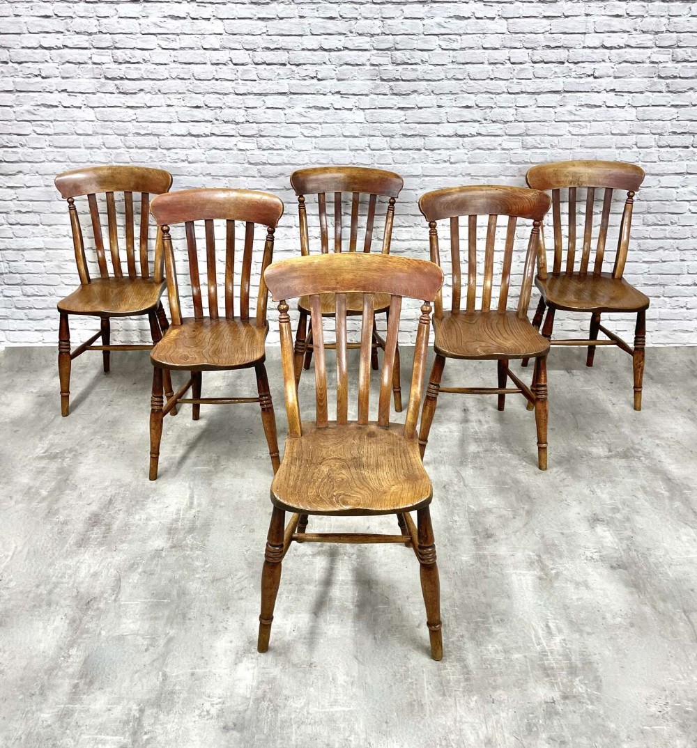 True Set 6 Windsor Lathback Kitchen Chairs