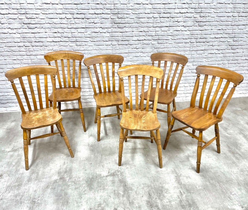 6x Farmhouse Windsor Country Kitchen Chairs