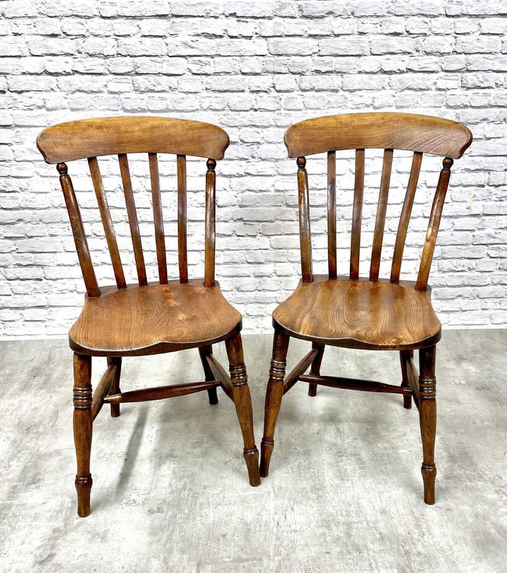 A Pair of Windsor Country Kitchen Dining Chairs