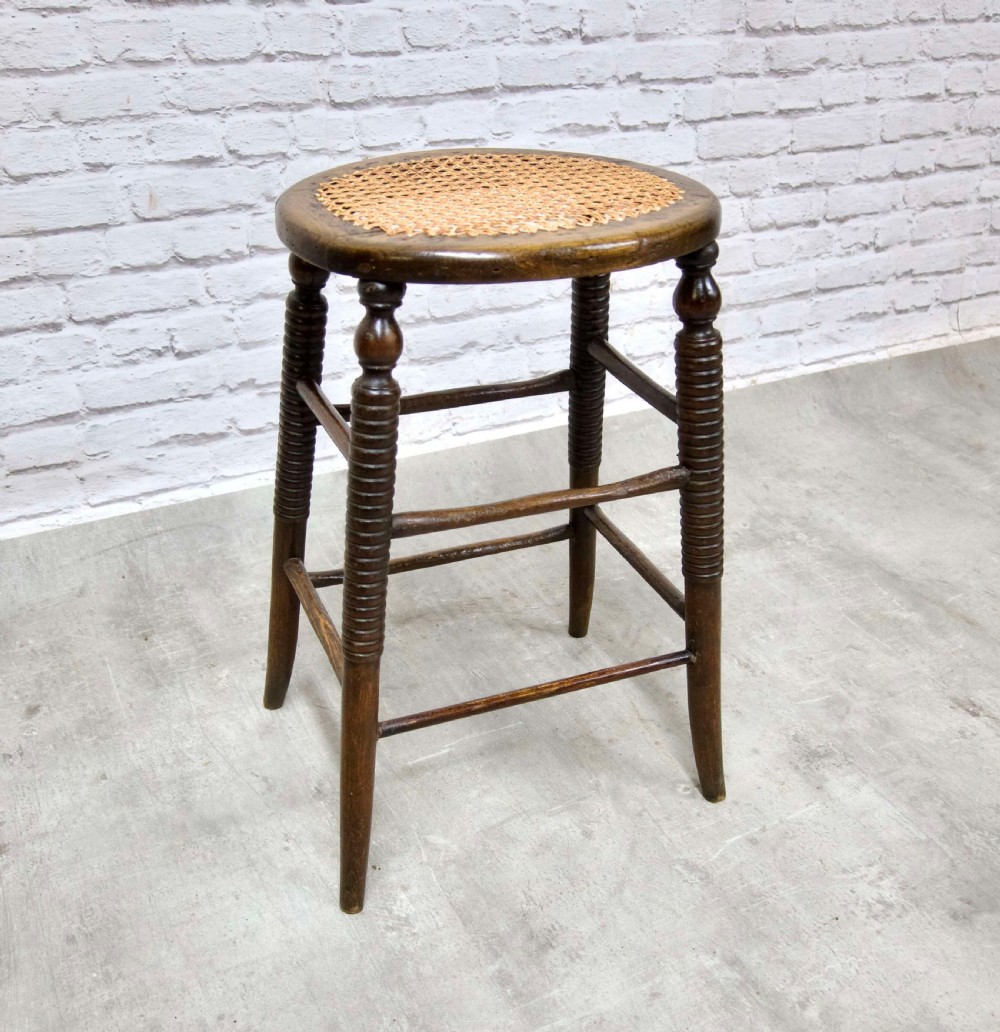 C19th Cane Seat Stool View II