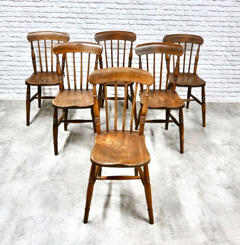 Set 6 Windsor Kitchen Dining Chairs View VII