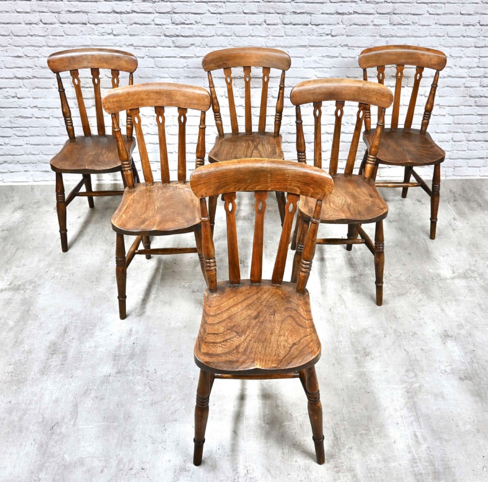Set 6 Windsor Country Kitchen Dining Chairs View VI