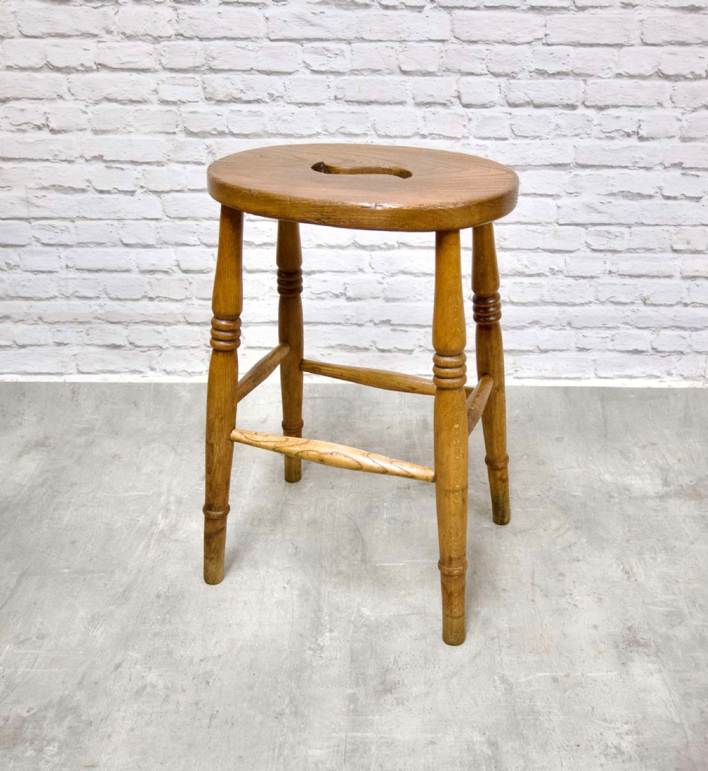 Oval Top C19th Country Stool View II