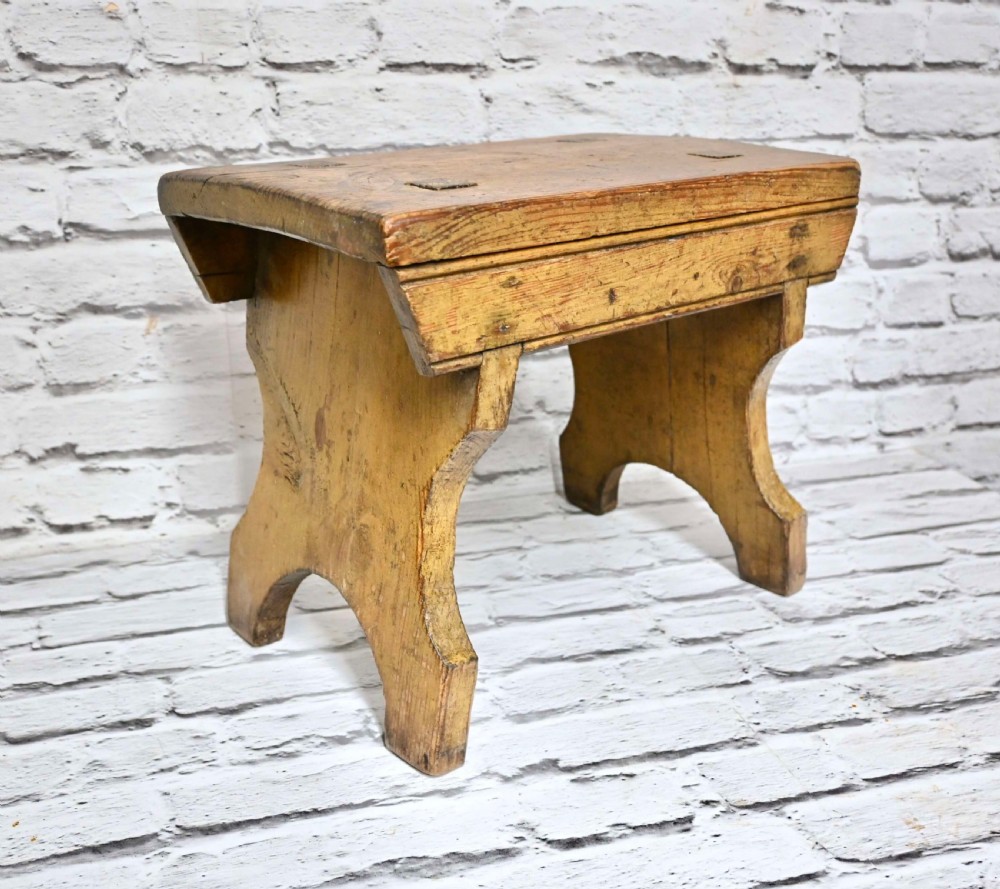 Narrow Boat Stool with Original Paint