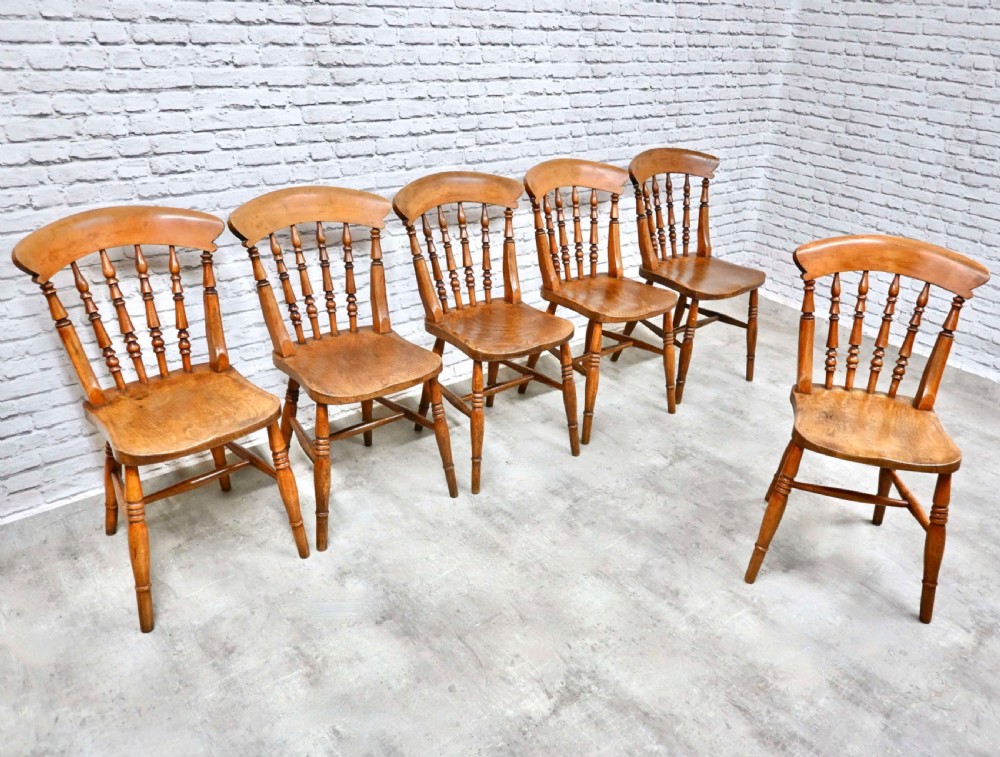 C19th Windsor Kitchen Dining Chairs x6 View II