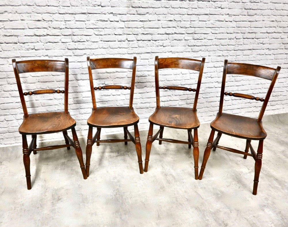 Set 4 C19th Windsor Kitchen Dining Chairs View II