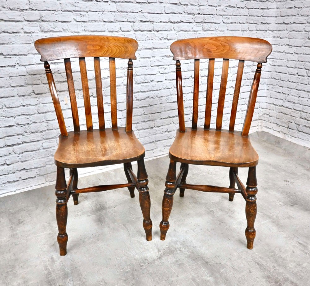 Pr Windsor Lathback Kitchen Dining Chairs