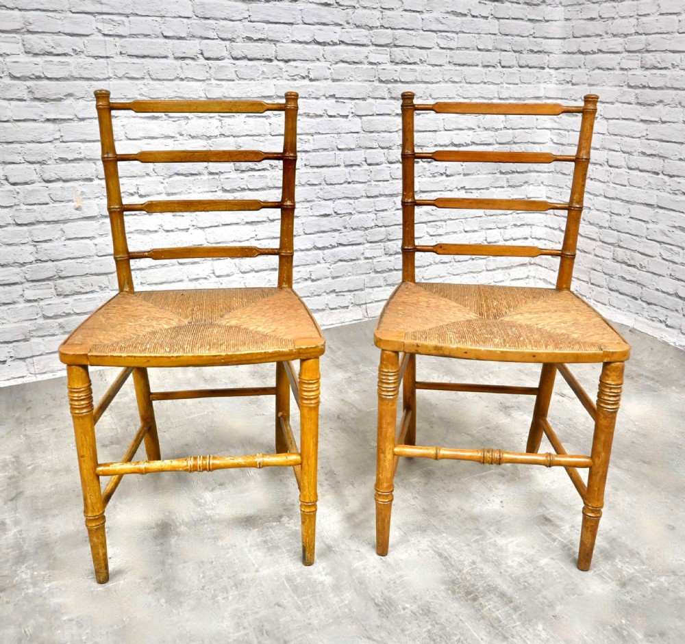Pr Faux Bamboo painted Sidechairs