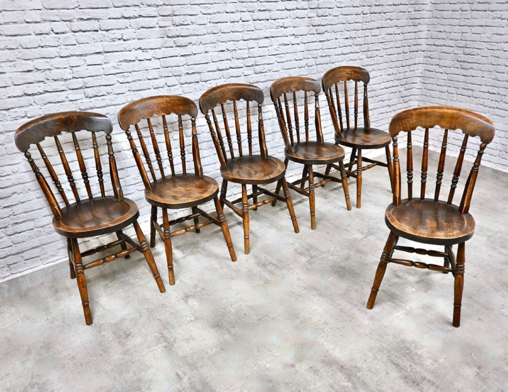 Set 6 Penny Seat Windsor Kitchen Chairs