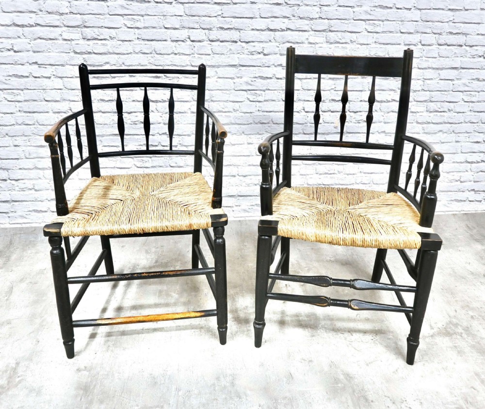 2x Arts & Crafts Open Armchairs