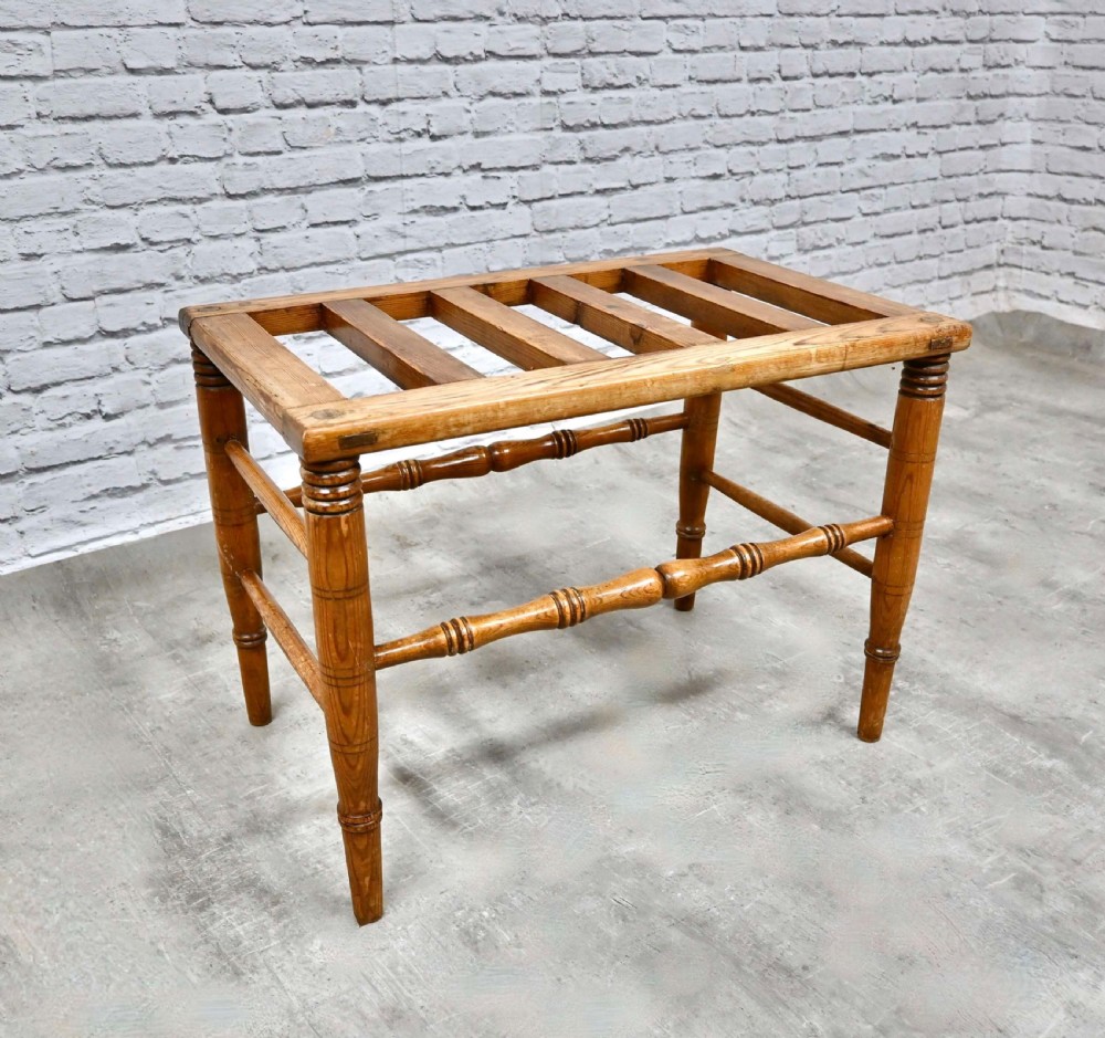 Antique Pine Luggage Stand View V