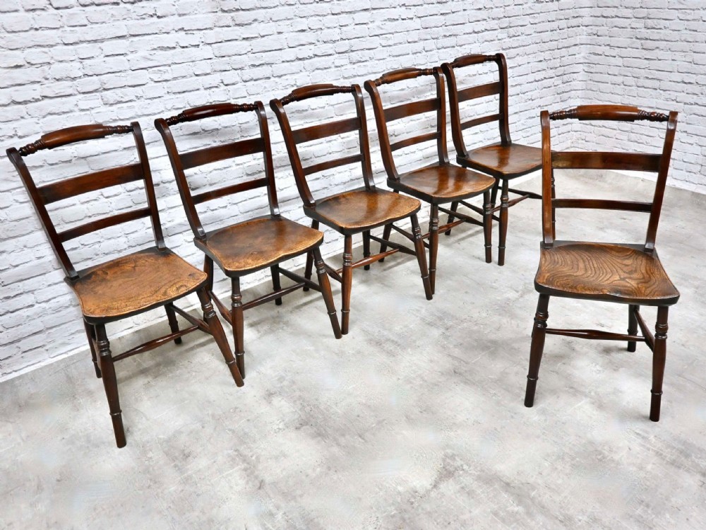 Set 6 Highback Windsor Kitchen Dining Chairs