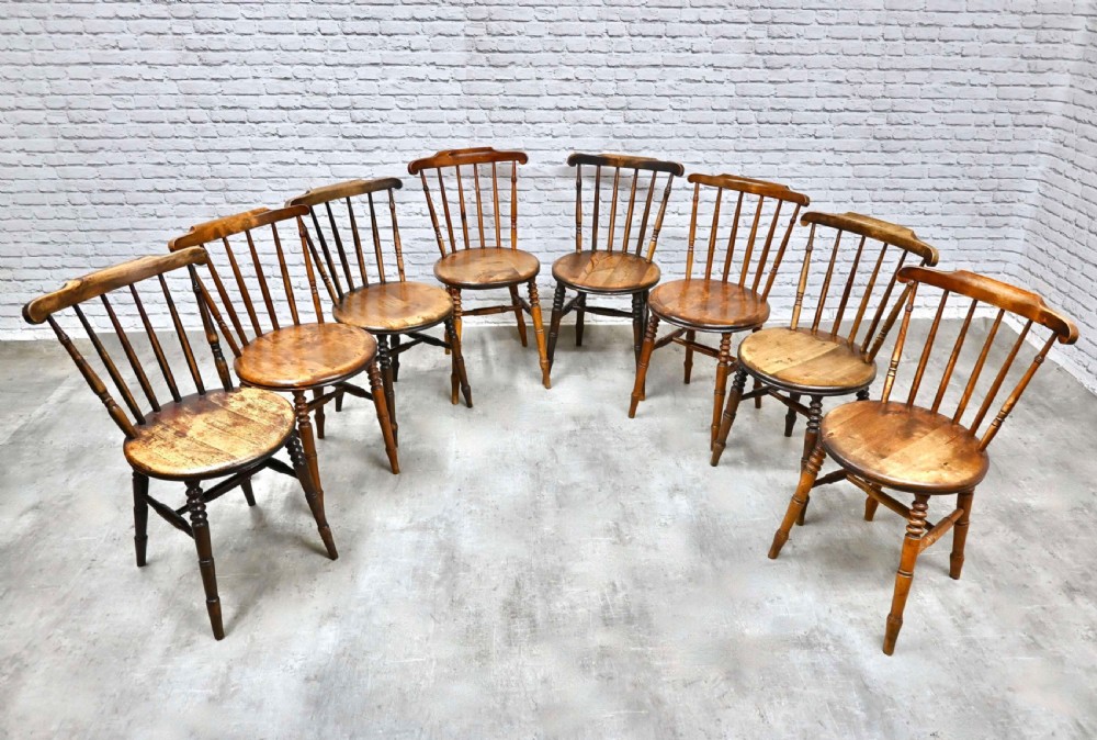 Set 8 penny Seat farmhouse Country Chairs