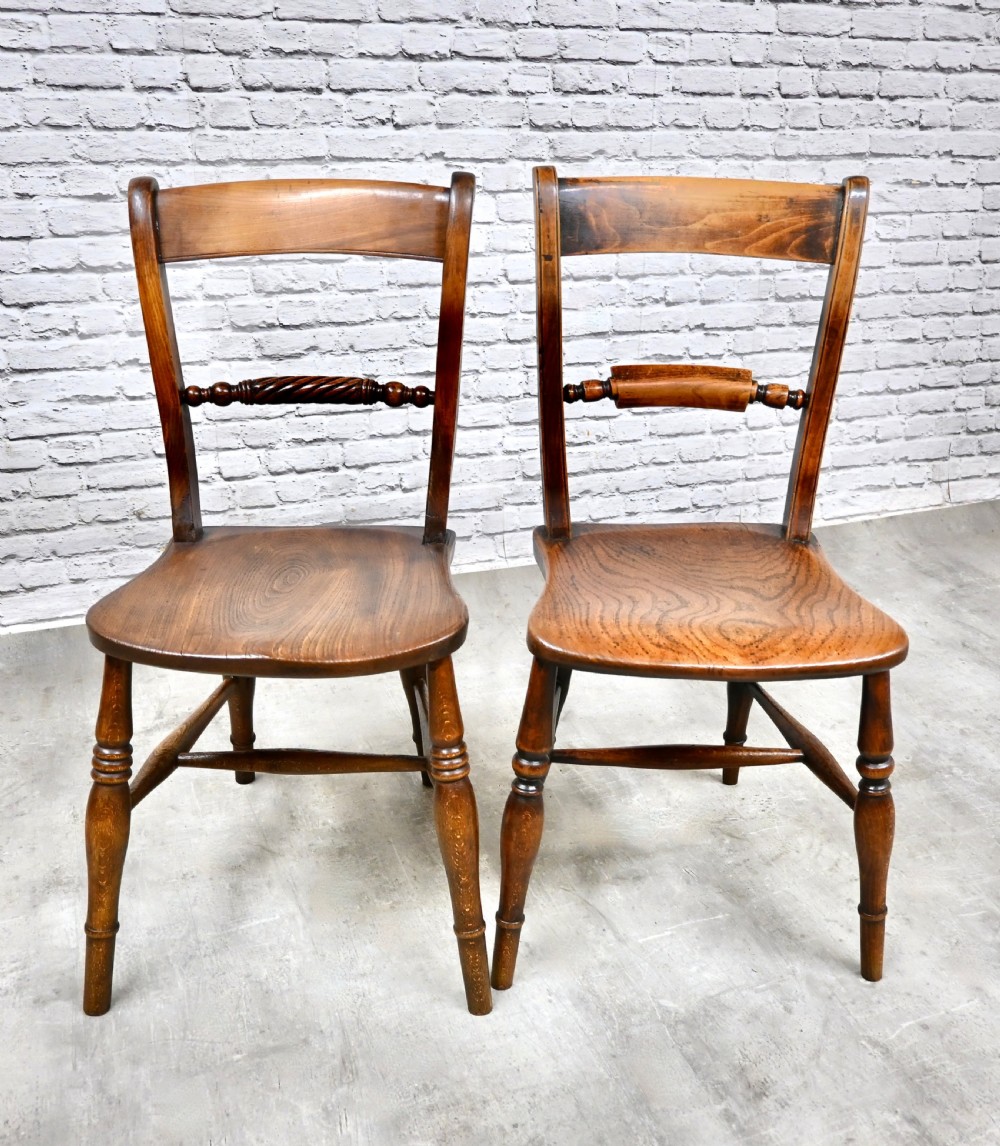 Harlequin Set 6 C19th Windsor Kitchen Dining Chairs View VIII